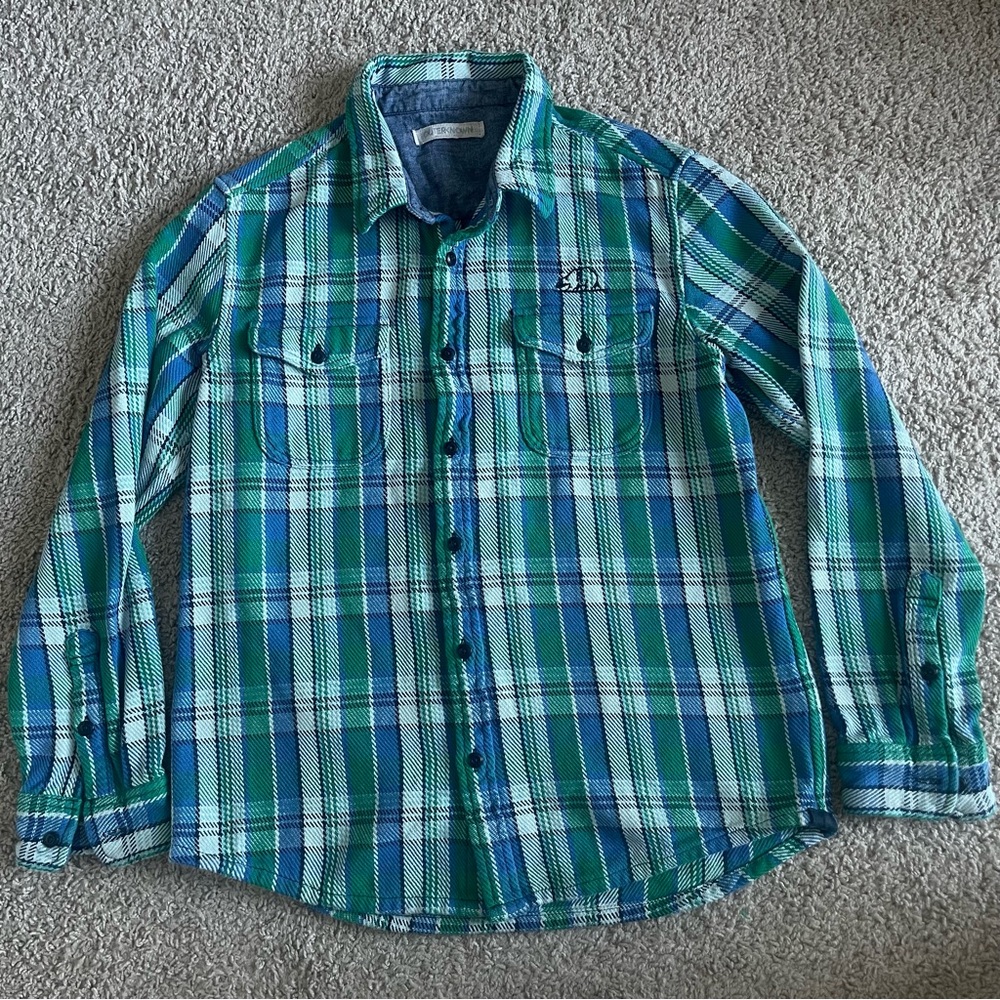 Outerknown Plaided Button Down Long Sleeve Flanne… - image 1